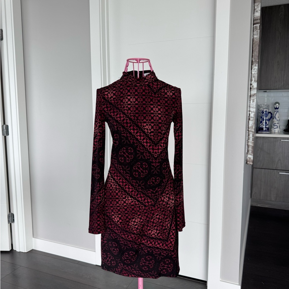 BCBGeneration Black and Pink Geometric Dress